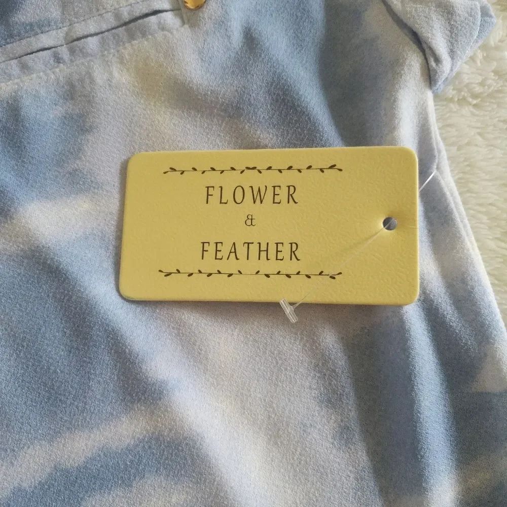 Flower🌻 & Feather🕊️ Tie Dye☮️ Blouse - NWT - Picture 8 of 13